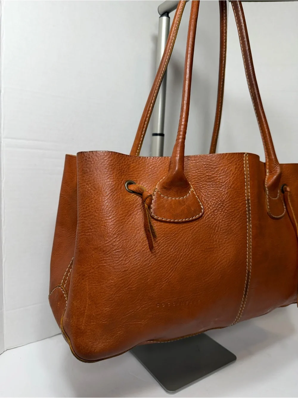 COCCINELLE Leather Tote Handbag in Cognac Brown project bag - Picture 3 of 6